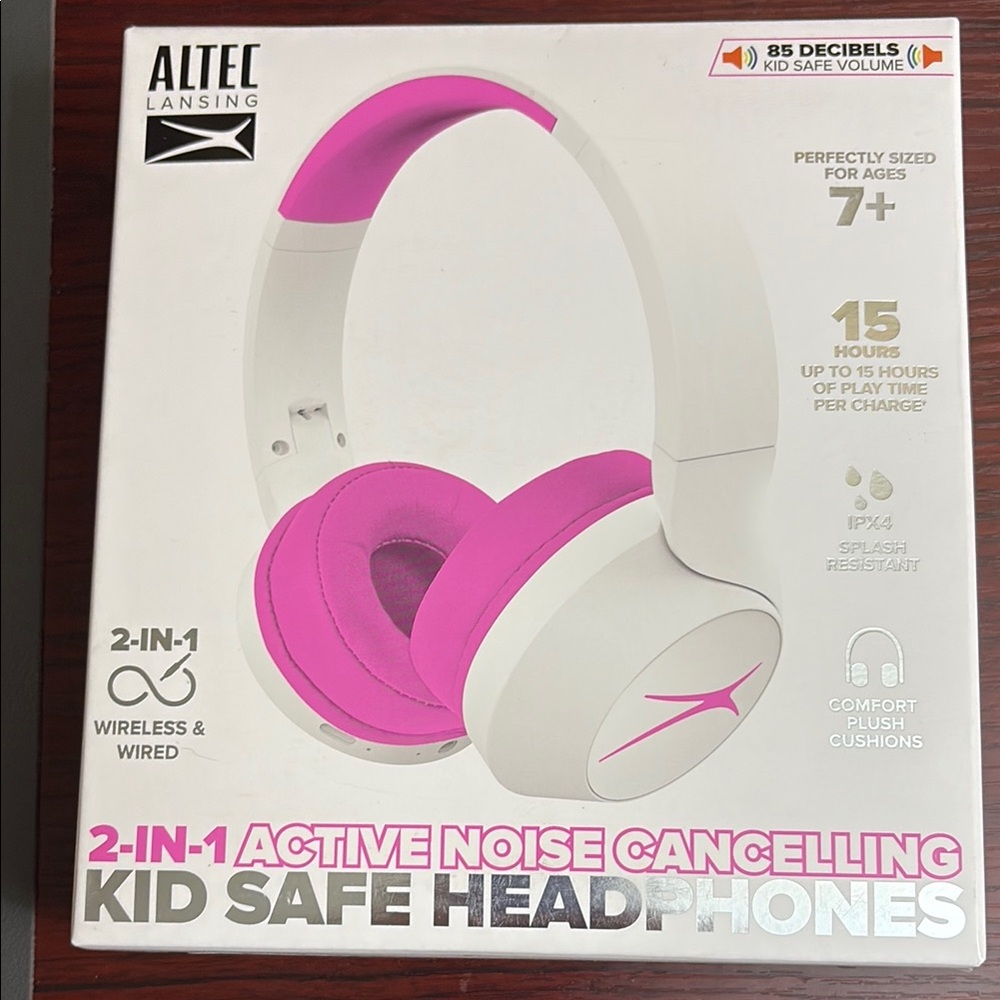 Altec Lansing 2-in-1 Kid Safe Noise Cancelling Headphones NWT